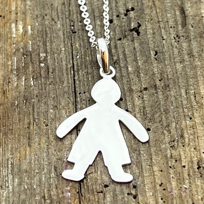 Sterling Silver Boy Silhouette Pendant