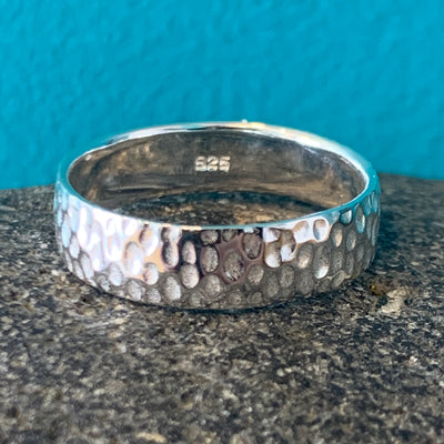 Sterling Silver Hammered Ring 5.5 mm