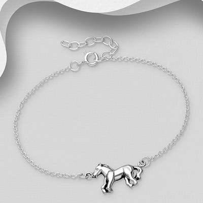 Sterling Silver Horse Bracelet