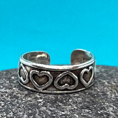 Sterling Silver Love Heart Band Toe Ring