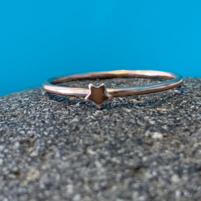 Rose Gold plated Sterling Silver Tiny Star Ring
