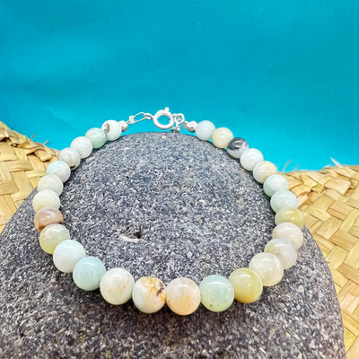 Amazonite Bracelet with clasp and extension chain 6 mm