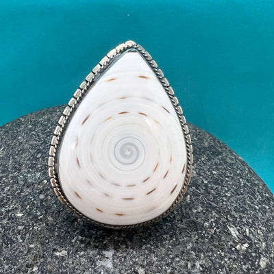 Sterling Silver Shell Ring - Adjustable