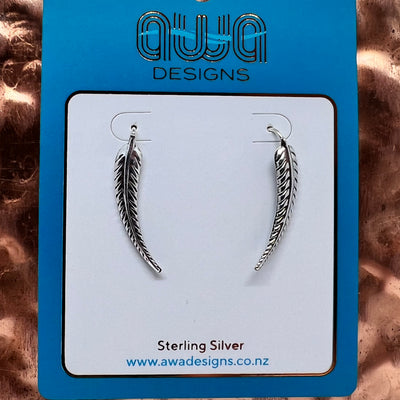 Sterling Silver Leaf Pin Earrings