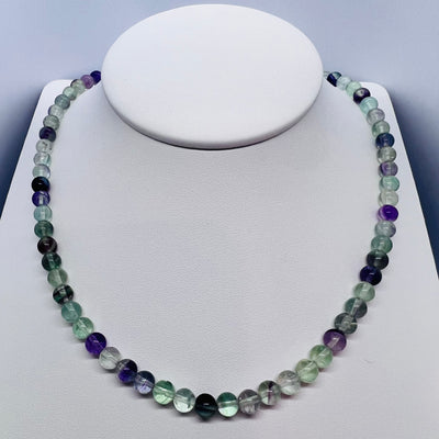 Rainbow Fluorite Gemstone Beaded Necklace