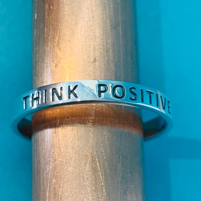 Sterling Silver "Think Positive" Ring