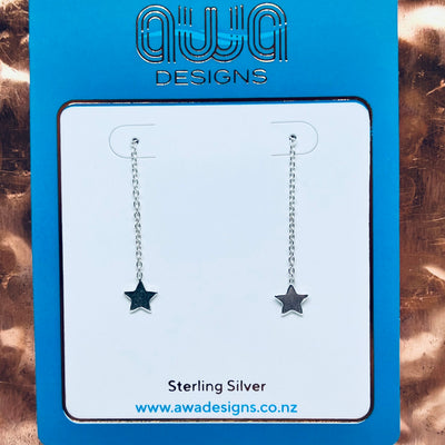 Sterling Silver Mini Star Threader Earrings
